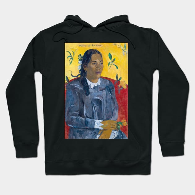 Tahitian Woman with a Flower by Paul Gauguin Hoodie by Classic Art Stall